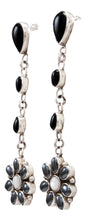 Load image into Gallery viewer, Navajo Native American Onyx Shell and Hematite Earrings by Lorenzo James SKU232399