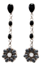 Load image into Gallery viewer, Navajo Native American Onyx Shell and Hematite Earrings by Lorenzo James SKU232399