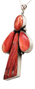 Navajo Native American Spiny Oyster Shell Pendant Necklace by Livingston SKU232402