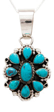 Load image into Gallery viewer, Navajo Native American Kingman Turquoise Pendant Necklace by Geraldine James SKU232437