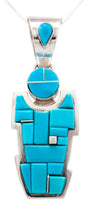 Load image into Gallery viewer, Navajo Native American Sleeping Beauty Turquoise Yei Pendant Necklace by Chris Tom SKU232463