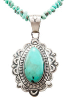 Load image into Gallery viewer, Navajo Native American Turquoise Mountain Turquoise Pendant and Necklace by Beard SKU232477