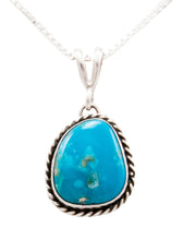 Load image into Gallery viewer, Navajo Native American Kingman Turquoise Pendant Necklace by Platero SKU232480