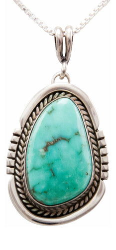 Navajo Native American Royston Turquoise Pendant Necklace by Platero SKU232487