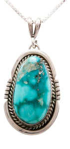 Navajo Native American Royston Turquoise Pendant Necklace by Platero SKU232495