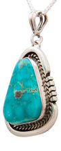 Load image into Gallery viewer, Navajo Native American Kingman Turquoise Pendant Necklace by Platero SKU232498