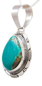 Navajo Native American Kingman Turquoise Pendant Necklace by Spencer SKU232506
