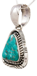Navajo Native American Kingman Turquoise Pendant Necklace by Spencer SKU232509