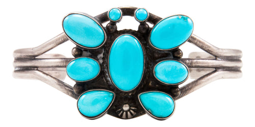 Navajo Native American Kingman Turquoise Butterfly Bracelet by Linkin SKU232579
