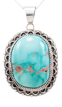 Load image into Gallery viewer, Navajo Native American Royston Turquoise Pendant Necklace by Livingston SKU232590