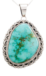 Navajo Native American Royston Turquoise Pendant Necklace by Livingston SKU232591