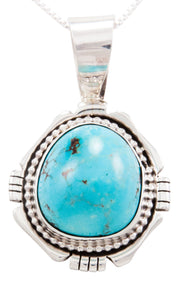 Navajo Native American Royston Turquoise Pendant Necklace by Yazzie SKU232594