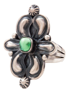 Navajo Native American Carico Lake Turquoise Ring Size 8 by Livingston SKU232614