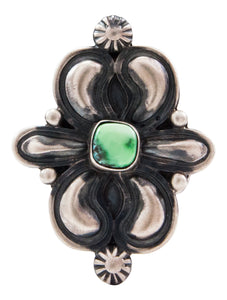 Navajo Native American Carico Lake Turquoise Ring Size 8 by Livingston SKU232614