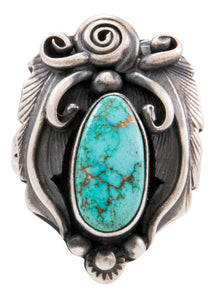 Navajo Native American Kingman Turquoise Ring Size 7 1/2 by Juan SKU232619