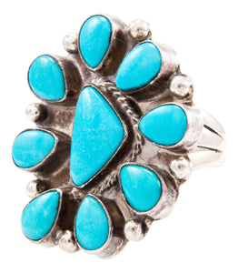 Navajo Native American Kingman Turquoise Ring Size 6 3/4 by Cowboy SKU232620