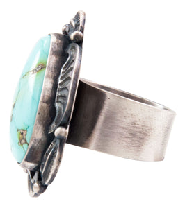 Navajo Native American Kingman Turquoise Ring Size 7 3/4 by Clark SKU232633