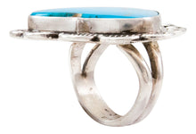 Load image into Gallery viewer, Navajo Native American Blue Gem Turquoise Ring Size 8 1/4 Guerro SKU232647