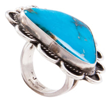 Load image into Gallery viewer, Navajo Native American Blue Gem Turquoise Ring Size 8 1/4 Guerro SKU232647