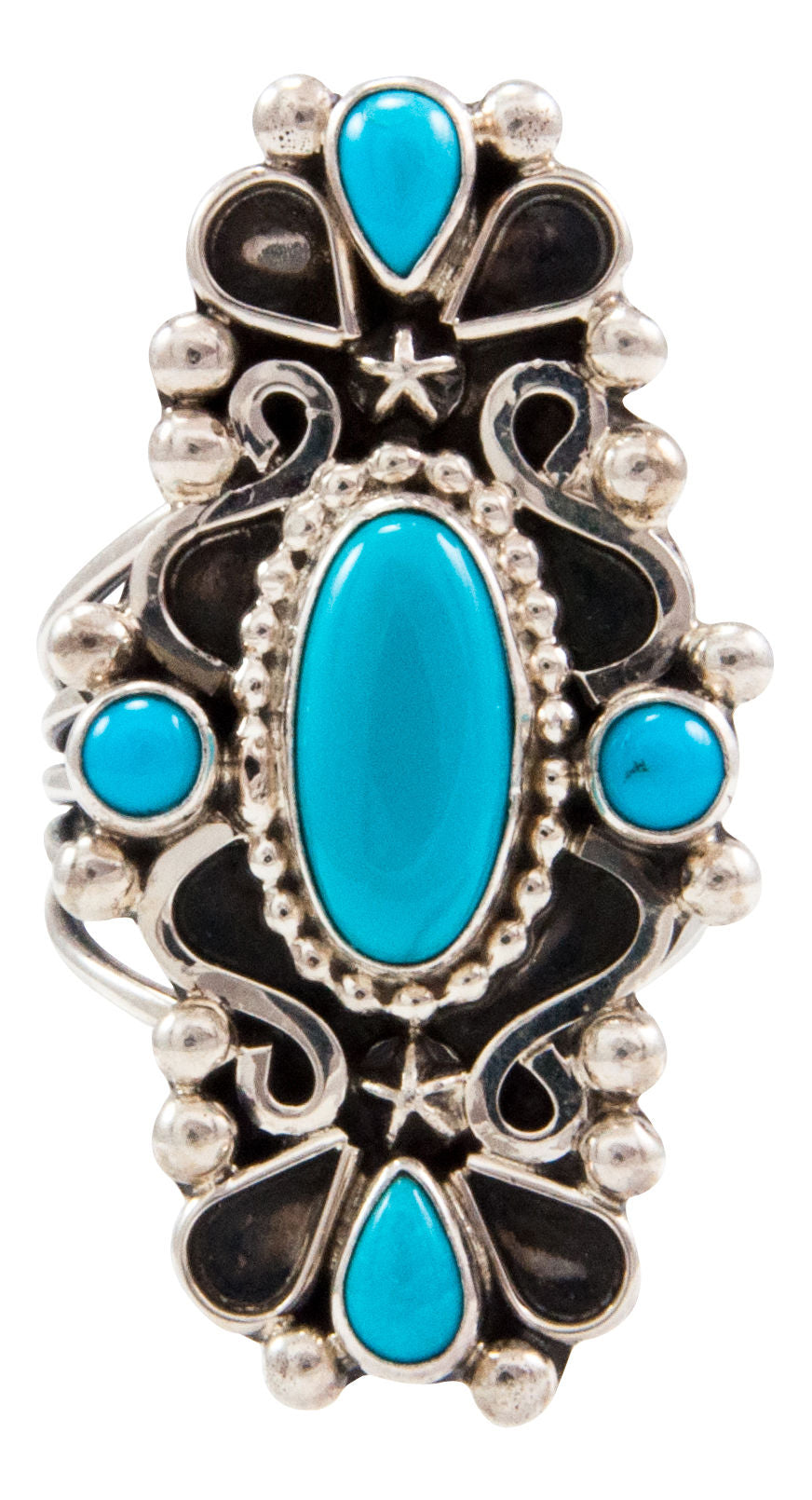 Navajo Native American Sleeping Beauty Turquoise Ring Size 7 3/4 by Kathleen Chavez SKU232658