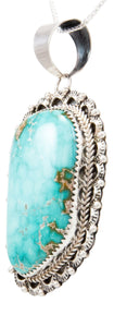 Navajo Native American Kingman Turquoise Pendant Necklace by Becenti SKU232681