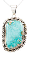 Load image into Gallery viewer, Navajo Native American Kingman Turquoise Pendant Necklace by Becenti SKU232681