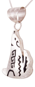 Navajo Native American Sterling Silver Coyote Pendant Necklace by Mariano SKU232820