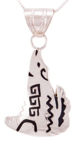 Navajo Native American Sterling Silver Coyote Pendant Necklace by Mariano SKU232820