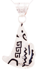 Navajo Native American Sterling Silver Coyote Pendant Necklace by Mariano SKU232821