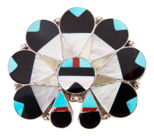 Load image into Gallery viewer, Zuni Native American Turquoise Inlay Sunface Pin Pendant by Dishta SKU232848