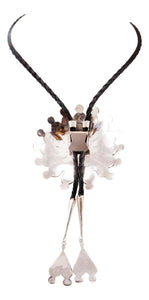 Zuni Native American Turquoise Inlay Sunface Bolo Tie by Lonjose SKU232852