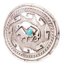 Load image into Gallery viewer, Navajo Native American Turquoise and Buffalo Belt Buckle by Kinsel SKU232853