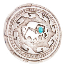 Load image into Gallery viewer, Navajo Native American Turquoise and Buffalo Belt Buckle by Kinsel SKU232853