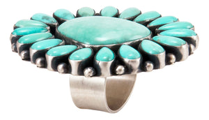 Navajo Native American Sonora Turquoise Cluster Ring Size 8 3/4 SKU232862