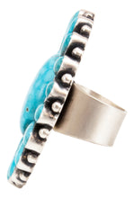 Load image into Gallery viewer, Navajo Native American Blue Moon Turquoise Cluster Ring Size 8 1/4 by Tom SKU232867
