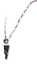 Load image into Gallery viewer, Navajo Native American Onyx and Lap Opal Pendant by House with Sterling Chain by Lee SKU232915