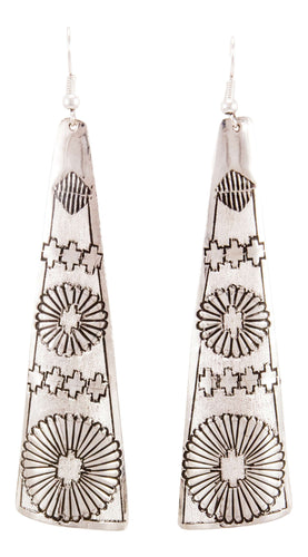 Navajo Native American Sterling Silver Stamped Earrings by Largo SKU232926