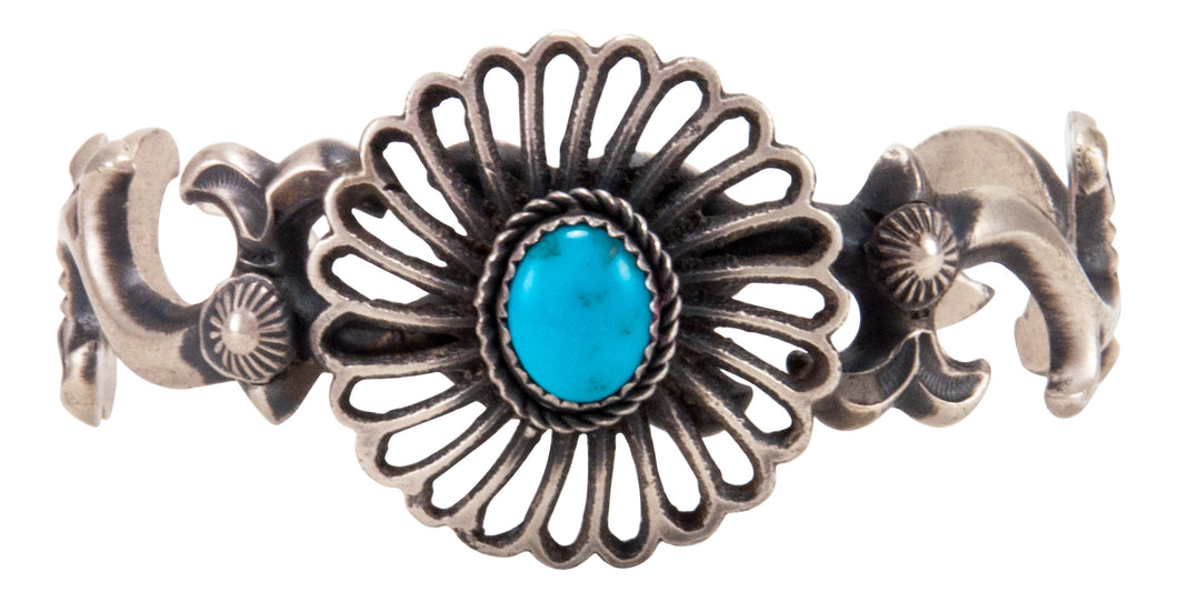 Navajo Native American Kingman Turquoise Bracelet by Kevin Billah SKU232946