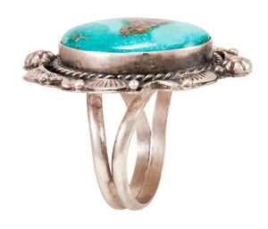 Navajo Native American Candelaria Turquoise Ring Size 10 by B Lee SKU232962