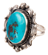 Load image into Gallery viewer, Navajo Native American Kingman Turquoise Ring Size 9 3/4 by B Lee SKU232965
