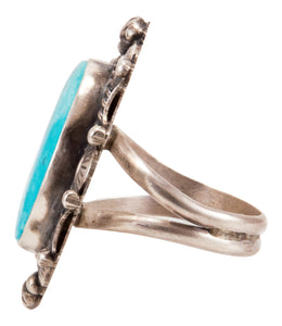 Navajo Native American Kingman Turquoise Ring Size 9 3/4 by B Lee SKU232965