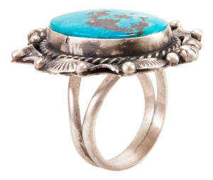 Navajo Native American Kingman Turquoise Ring Size 9 3/4 by B Lee SKU232965