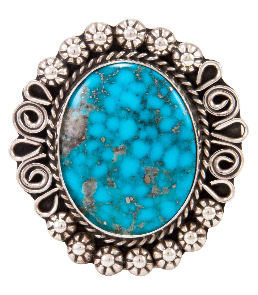 Navajo Native American Kingman Turquoise Ring Size 9 1/2 by B Lee SKU232968