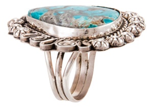 Navajo Native American Kingman Turquoise Ring Size 9 1/2 by B Lee SKU232969