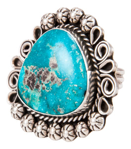 Navajo Native American Blue Ridge Turquoise Ring Size 8 3/4 by B Lee SKU232970