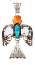 Load image into Gallery viewer, Navajo Native American Turquoise Thunderbird Pendant Necklace by Willeto SKU232984
