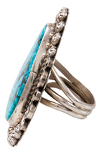 Load image into Gallery viewer, Navajo Native American Blue Ridge Turquoise Ring Size 9 3/4 by Lee SKU232999