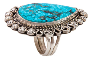 Navajo Native American Blue Ridge Turquoise Ring Size 9 3/4 by Lee SKU232999
