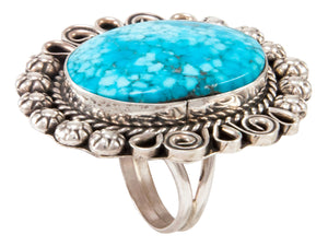Navajo Native American Kingman Turquoise Ring Size 9 3/4 by Lee SKU233000