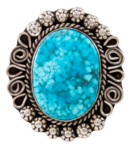 Navajo Native American Kingman Turquoise Ring Size 9 3/4 by Lee SKU233000
